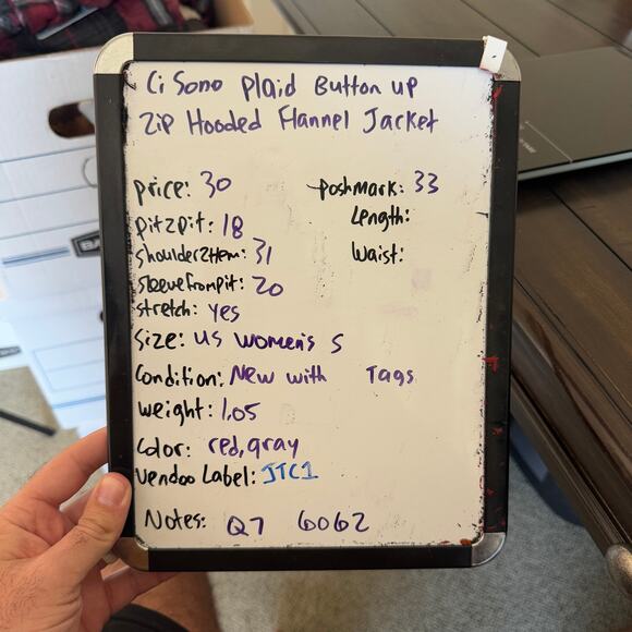 Ci Sono Plaid Button Up Zip Hooded Flannel Jacket US Women's S - Picture 6 of 6